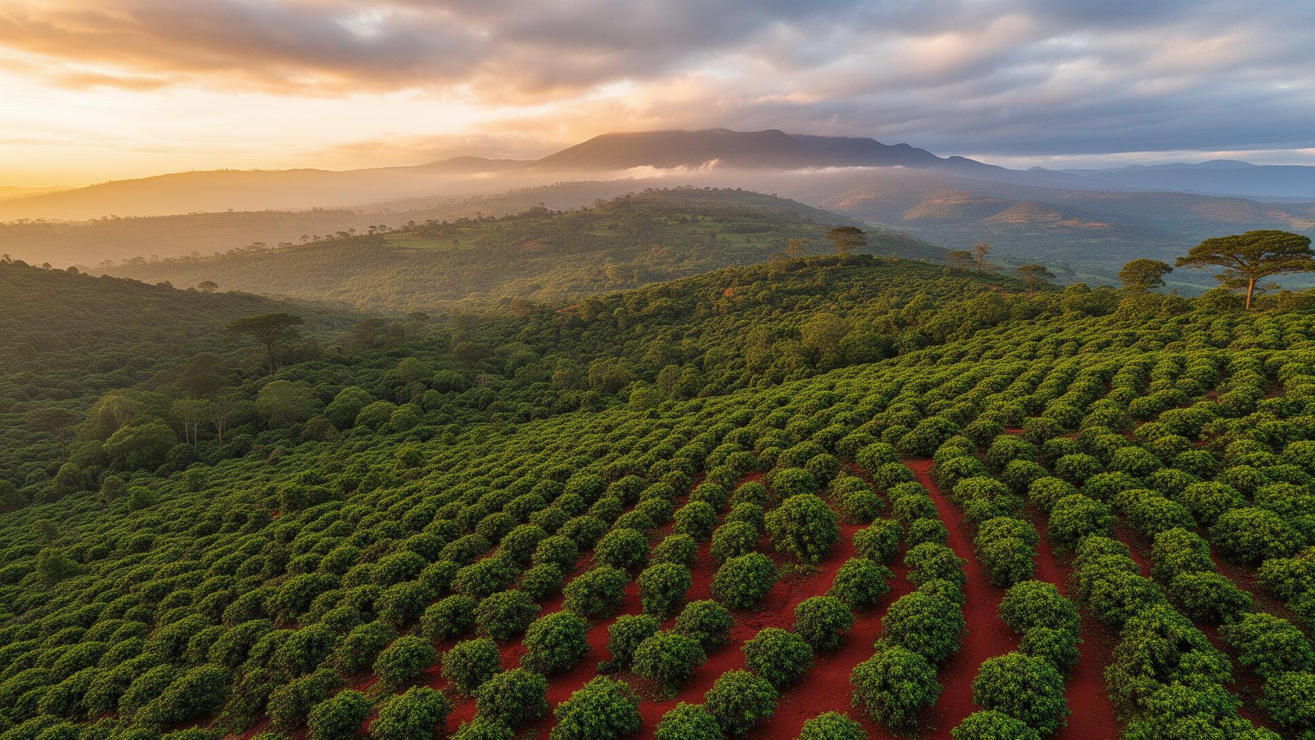 A path through the green Ethiopian landscape